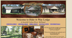 Desktop Screenshot of hideawaylodgemi.com