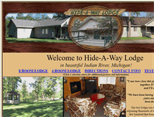 Tablet Screenshot of hideawaylodgemi.com